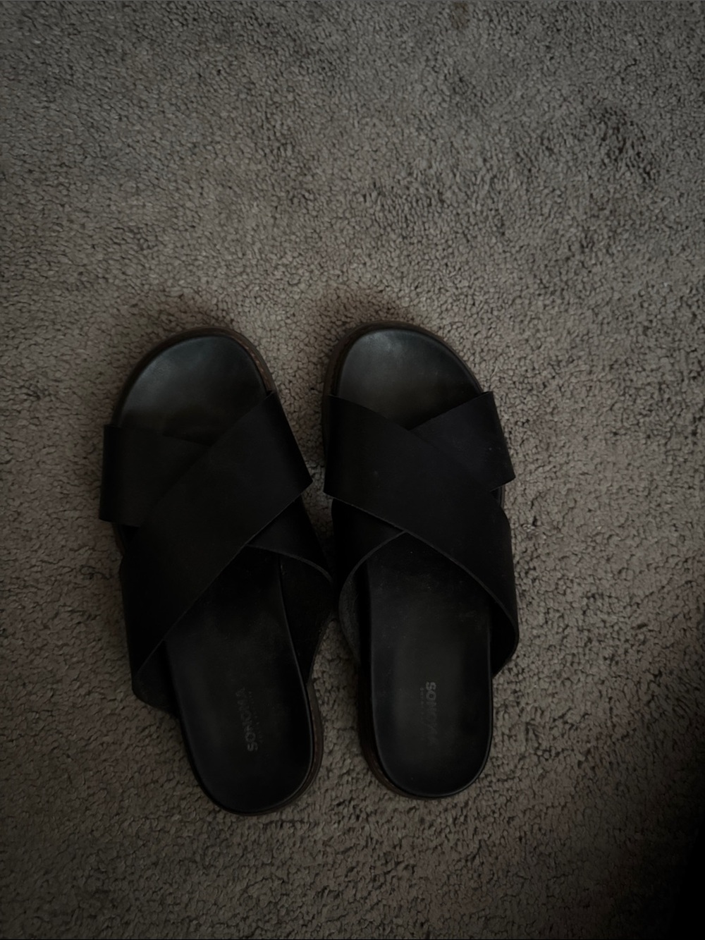 Sonoma Black Crisscross Slide Sandals for Women